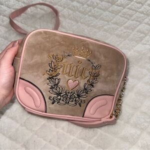 Y2K Juicy Couture Tan and Pink Crossbody Bag